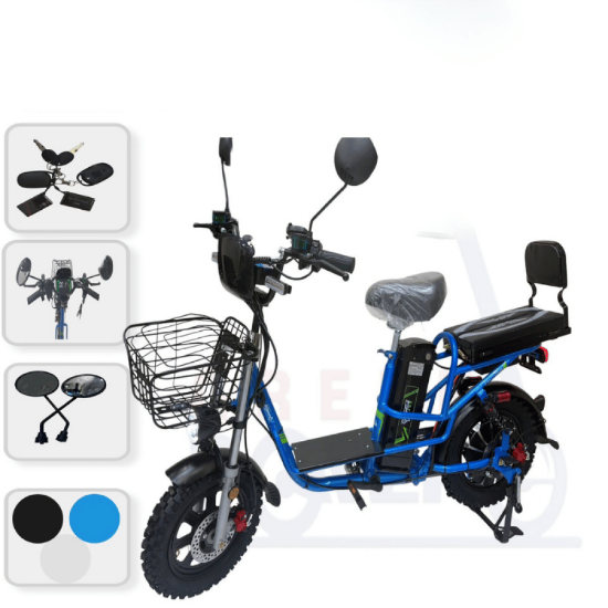 صورة سكوتر المدينة الذكي 1000 واط – سلة أمامية وكرسي خلفي مريح